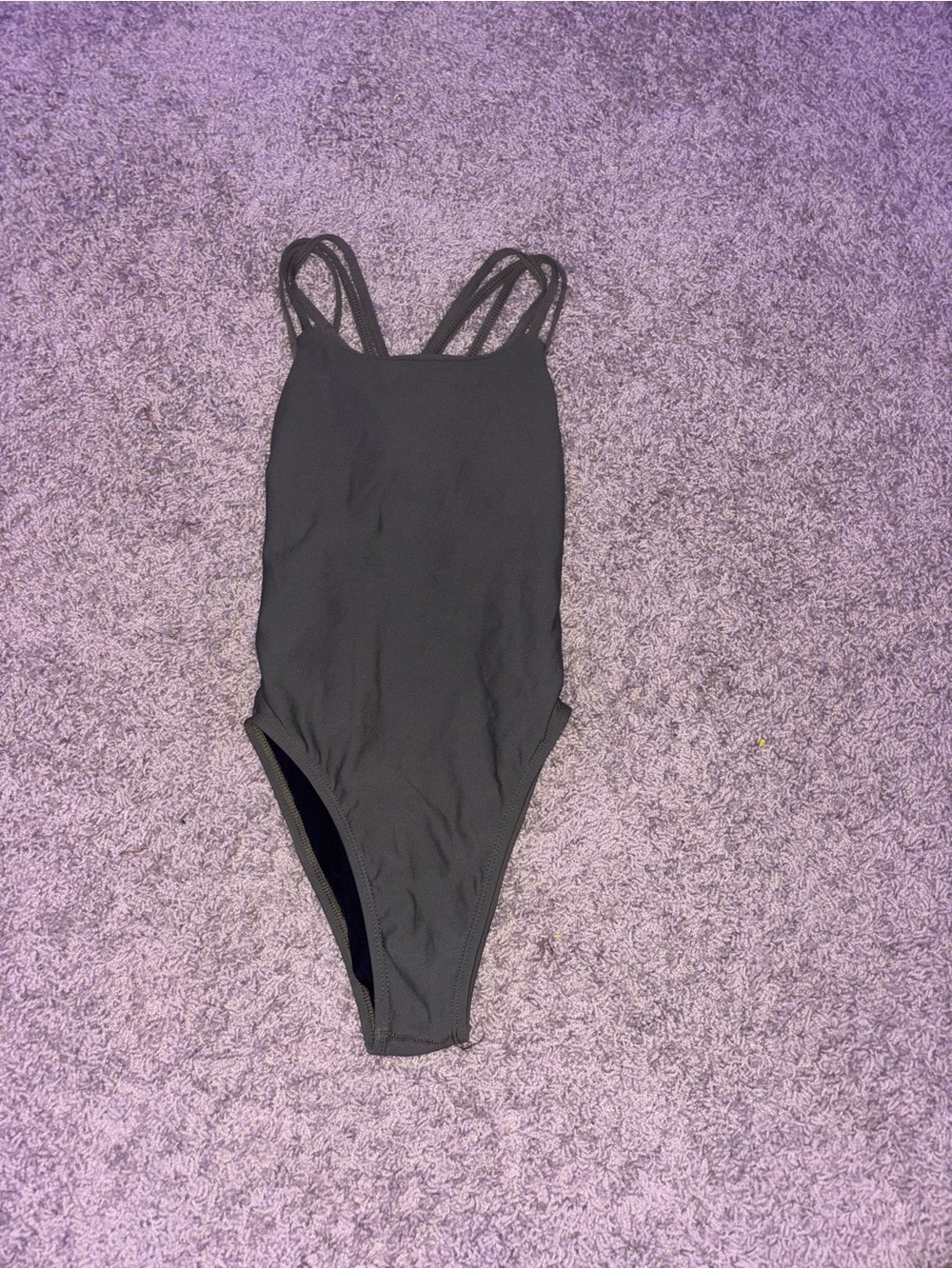 Classic Black One-Piece Swim Suit with Double Straps